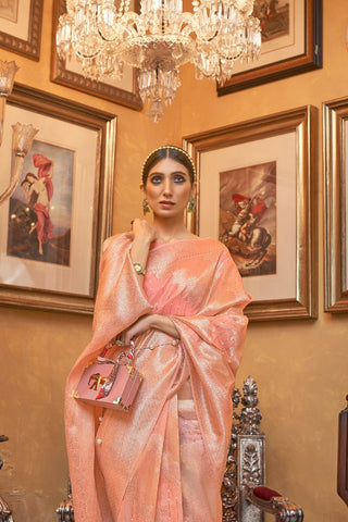 ORANGE MODAL SEQUINS VALUE ADDED SILK SAREE