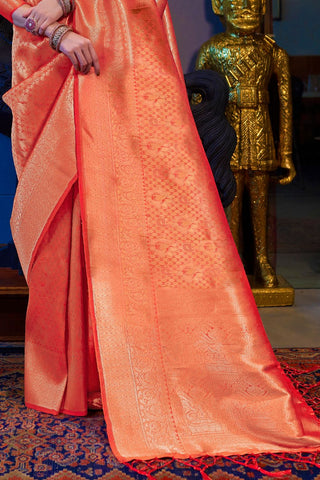 ORANGE KANJEEVARAM HANDLOOM SILK SAREE