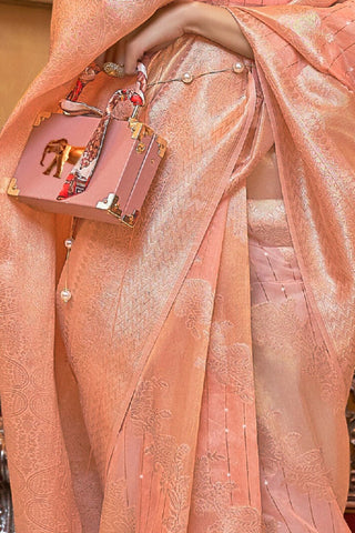 ORANGE MODAL SEQUINS VALUE ADDED SILK SAREE