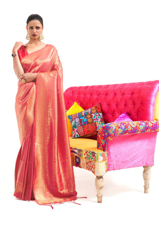 ORANGE KANJEEVARAM HANDLOOM SILK SAREE