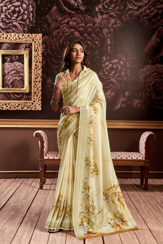 Pale Yellow Pure Handloom Silk Saree_Kumari Sarees