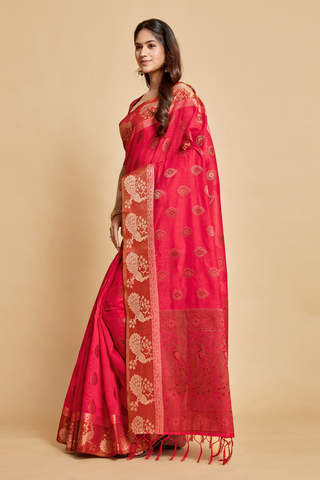 Pink Chanderi Cotton Saree_Kumari Sarees
