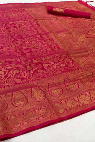 PINK KANJEEVARAM HANDLOOM SILK SAREE