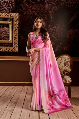 Pink Pure Handloom Silk Saree_Kumari Sarees