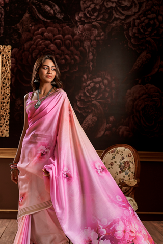 Pink Pure Handloom Silk Saree_Kumari Sarees