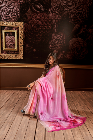 Pink Pure Handloom Silk Saree_Kumari Sarees