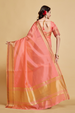 Pink Organza Saree_Kumari Sarees