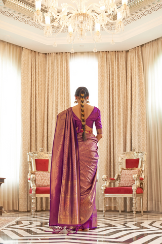 PURPLE KANJEEVARAM HANDLOOM SILK SAREE