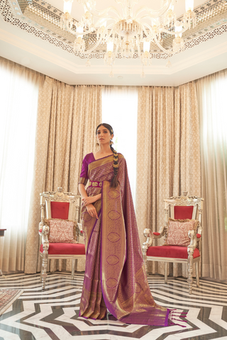 PURPLE KANJEEVARAM HANDLOOM SILK SAREE
