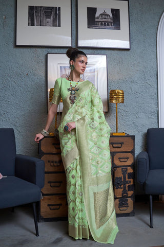 PURE LINEN HANDLOOM WEAVING SAREE