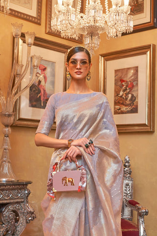 PASTEL PURPLE MODAL SEQUINS VALUE ADDED SILK SAREE