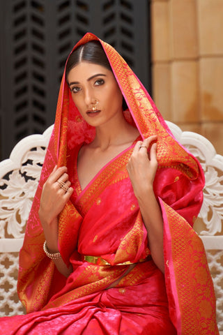 PINK KANJEEVARAM HANDLOOM SILK SAREE
