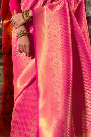 PINK KANJEEVARAM HANDLOOM SILK SAREE