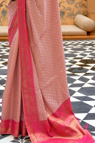 Pink Handloom Weaving Silk Saree_Kumari Sarees