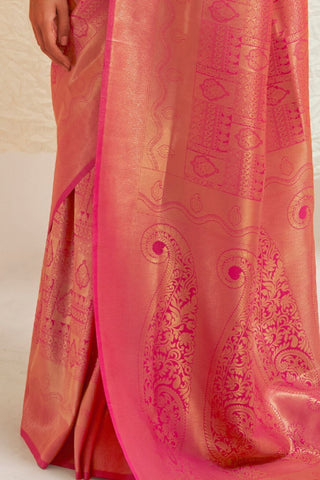 PINK KANJEEVARAM HANDLOOM SILK SAREE