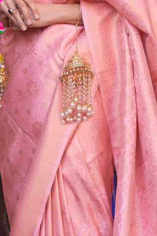 PINK KANJEEVARAM HANDLOOM SILK SAREE