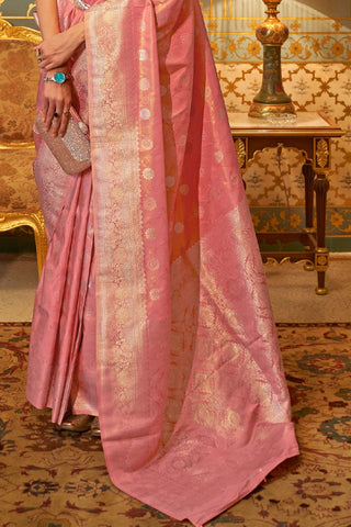 PINK KANJEEVARAM HANDLOOM SILK SAREE