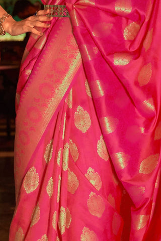 Pink Handloom Weaving Silk Saree_Kumari Sarees