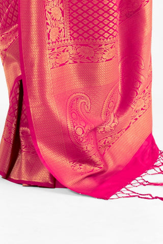 PINK KANJEEVARAM HANDLOOM SILK SAREE