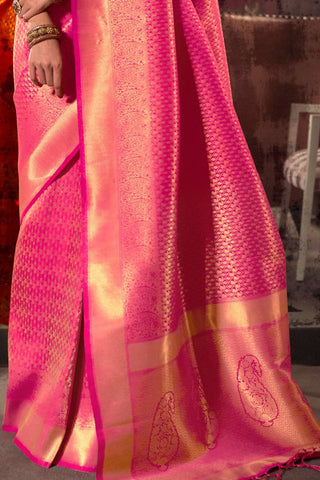 PINK KANJEEVARAM HANDLOOM SILK SAREE