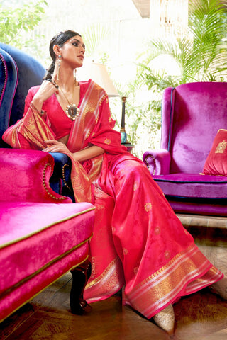 PINK KANJEEVARAM HANDLOOM SILK SAREE