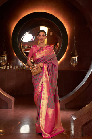 PINK KANJEEVARAM HANDLOOM SILK SAREE