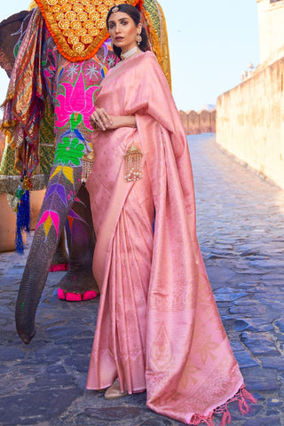 PINK KANJEEVARAM HANDLOOM SILK SAREE