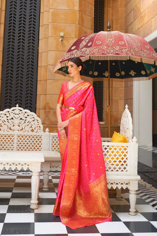 PINK KANJEEVARAM HANDLOOM SILK SAREE