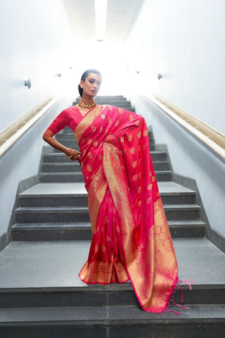 PINK KANJEEVARAM HANDLOOM SILK SAREE