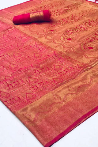 PINK KANJEEVARAM HANDLOOM SILK SAREE