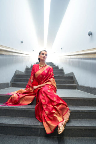 PINK KANJEEVARAM HANDLOOM SILK SAREE