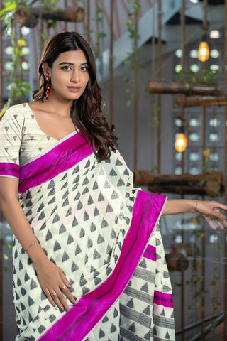 Pink Soft Cotton Handloom Saree_Kumari Sarees