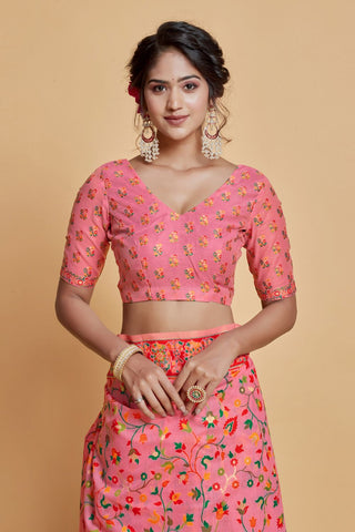 Pink Soft Silk Saree_Kumari Sarees