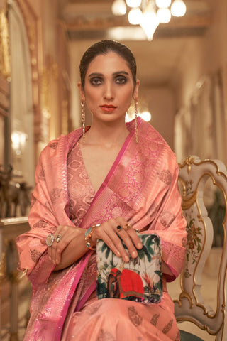 Pink Handloom Weaving Silk Saree_Kumari Sarees