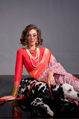 Pink Kashmiri Handloom Saree_Kumari Sarees