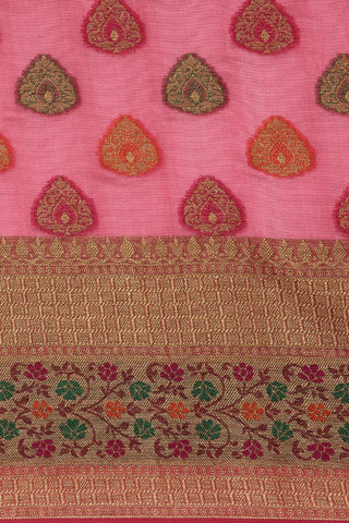 Pink Kanjeevaram Organza Saree_Kumari Sarees