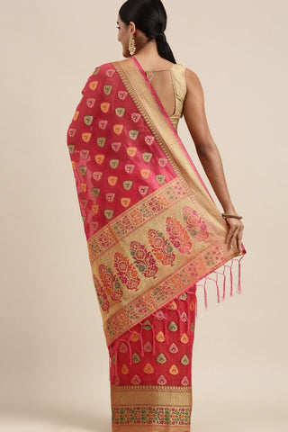 Pink Kanjeevaram Organza Saree_Kumari Sarees