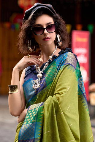 PISTA PURE BANARASI SILK SAREE