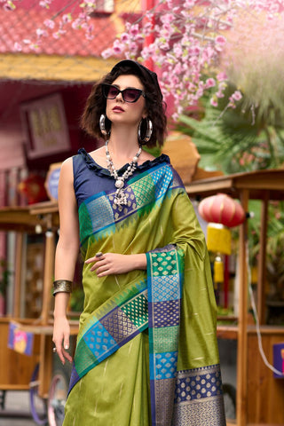 PISTA PURE BANARASI SILK SAREE
