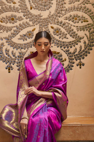 Purple Pure Kanjeevaram Silk Saree