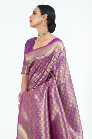 PURPLE KANJEEVARAM HANDLOOM SILK SAREE
