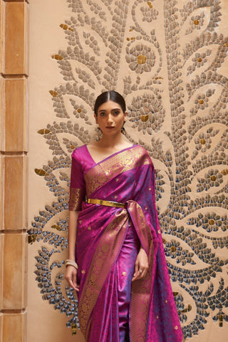 Purple Pure Kanjeevaram Silk Saree