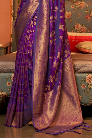 VIOLET NYLON CHINON TWO - TONE WEAVING SAREE