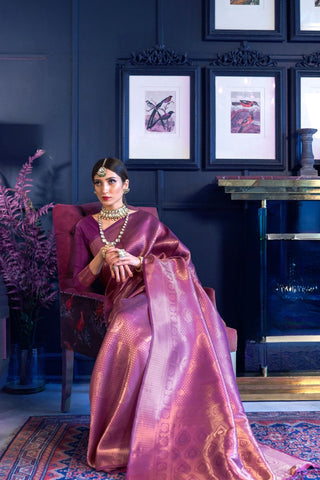 PURPLE KANJEEVARAM HANDLOOM SILK SAREE