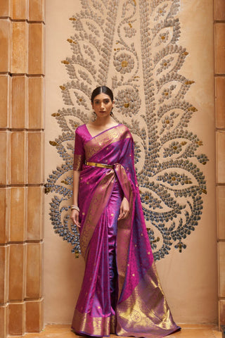 Purple Pure Kanjeevaram Silk Saree