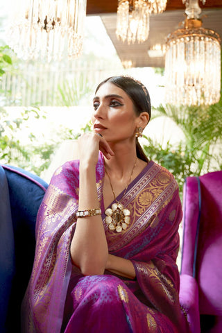 PURPLE KANJEEVARAM HANDLOOM SILK SAREE