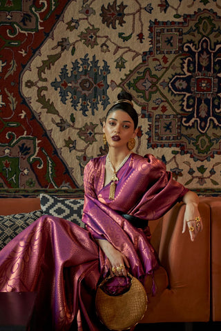 PURPLE KANJEEVARAM HANDLOOM SILK SAREE