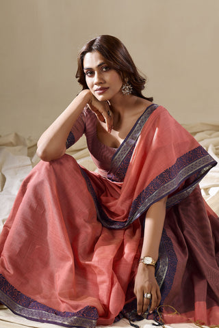 Red Handloom Cotton Saree_Kumari Sarees