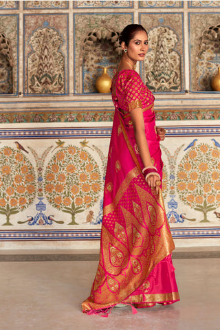 Red Satin Silk Saree_Kumari Sarees