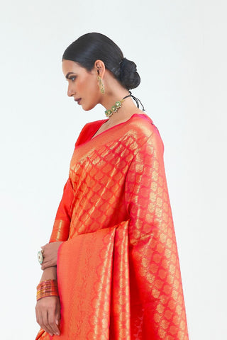 RED KANJEEVARAM HANDLOOM SILK SAREE